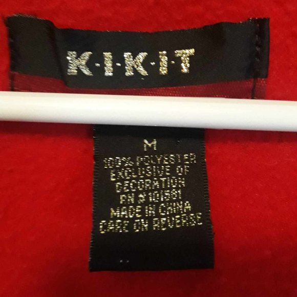 Kikit Womens Red Polyester Christmas Snowman Long Sleeve Full Zip Hoodie Size M - Picture 2 of 4